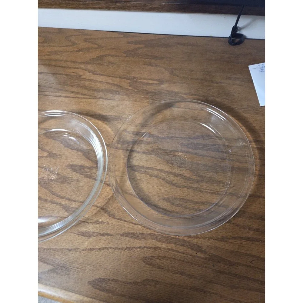 VINTAGE PYREX #209 CLEAR 9 INCH PIE PLATE set of 2